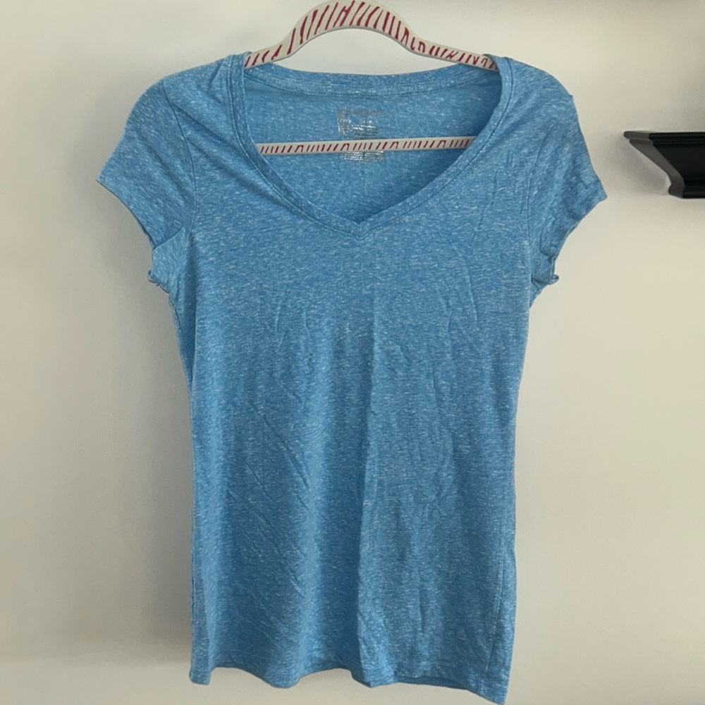 Blue V Neck T Shirt